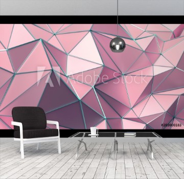 Bild på Abstract 3d rendering of triangulated surface Modern background Futuristic polygonal shape Low poly minimalistic design for poster cover branding banner placard